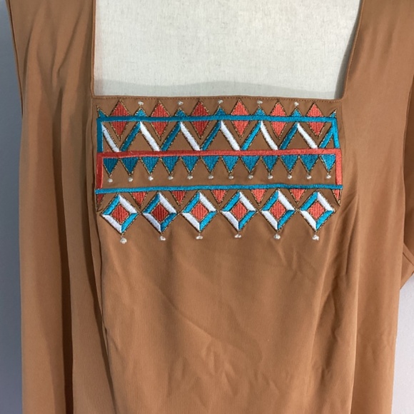 NWT VTG BOB MACKIE WEARABLE ART SOUTHWESTERN CARAMEL EMBROIDERY CARDIGAN & TANK - Picture 5 of 10
